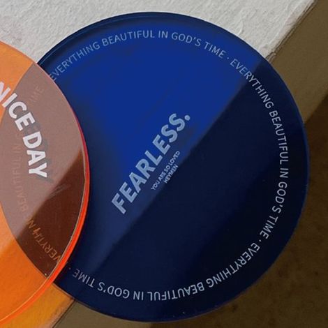 Dessous de verre décoratifs, ornements en acrylique simples et créatifs, sous-verres isolants, petits moments colorés, bleus (1/5)