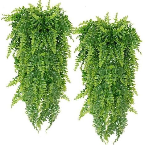 Plante Artificielle Suspendue - - Fougère de Boston - /Extérieur - Lot de 2 - Longueur 80cm (1/4)