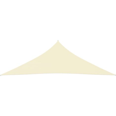 Voile d'ombrage, Protection Solaire, pour Jardin Terrasse Extérieur, Tissu Oxford triangulaire 5x5x6 m Crème OIB4018E (1/5)