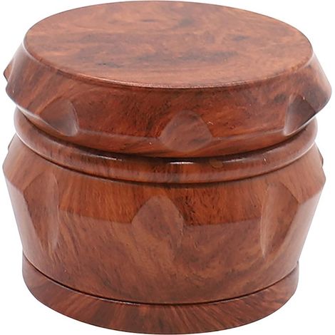 Moulin À Herbes - Broyeur En Bois 63 Mm - Pour Herbes Séchées Épices Tabac Café - 4 Pièces Avec Tamis Et Couvercle (1/5)