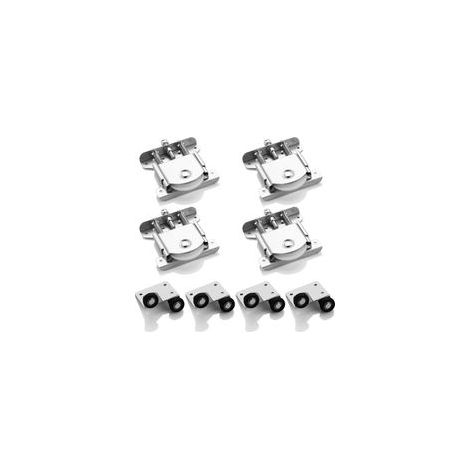 4 Paires de Roulettes pour Porte Coulissante Nylon et Alliage de Fer, Parfait pour Placard, Vitrine et Armoires