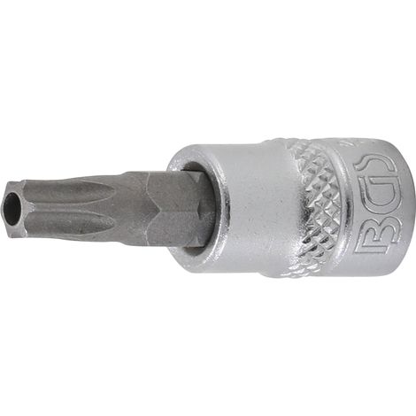 Punta de vaso  entrada 6,3 mm (1/4")  perfil en T (para Torx) con perforación T30