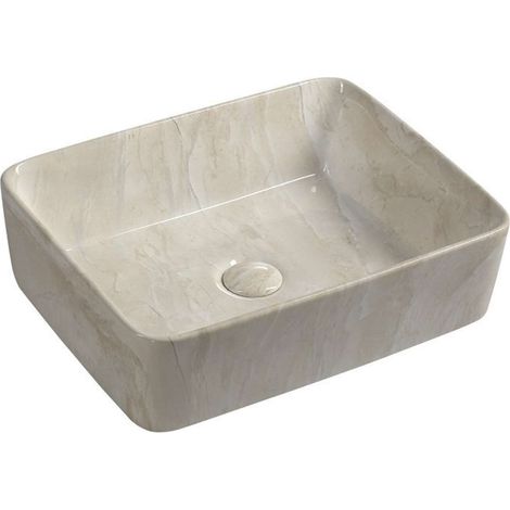 Sapho Dalma - Lavabo sobre encimera, 48x38 cm, sin orificio para grifo, marfil MM527