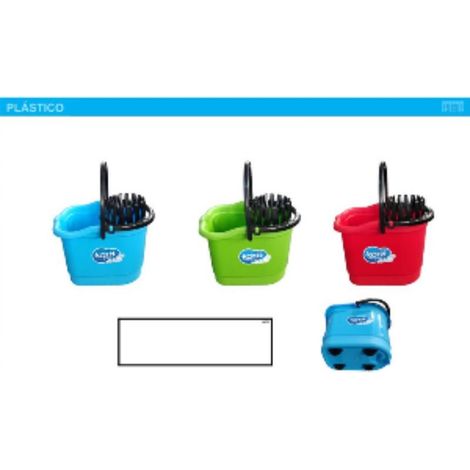 FPLUS cubo fregona c/esc. 15 lts.con ruedas ovalado , Cubo de plastico con escurridor de 15 litros. Y con ruedas