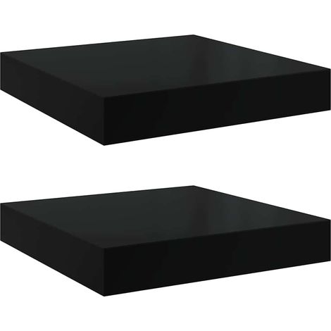 Maison Exclusive - Schweberegale 2 Stk. Hochglanz-Schwarz 23x23,5