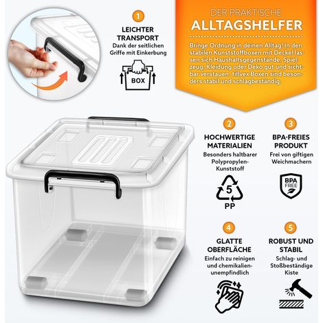 tillvex® Aufbewahrungsboxen mit Deckel 4er Set