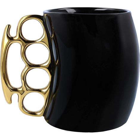 LYERCW - Mug « Poing américain » (1 pièce), tasse à café, tasse en céramique en forme de théière, mug humoristique, mug entre amis (1/3)