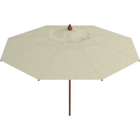 Ombrellone da Giardino Ø3,5 m Palo Ø48 mm in Legno Telo in Acrilico Danieli Havana Ecrù (1/5)