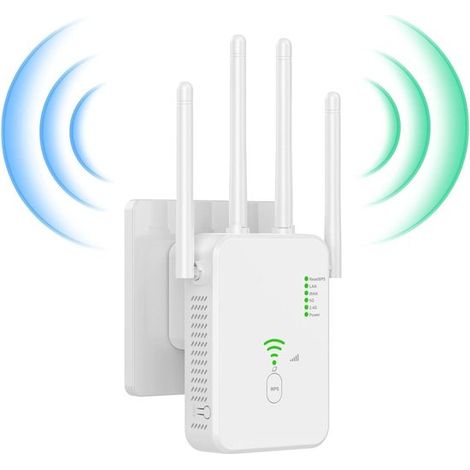 Amplificatore Wi-Fi per esterni, ripetitore wireless, potenziamento del segnale, velocità 1200 Mbps, design compatto, bianco (1/5)