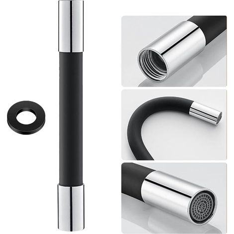 Faucet Extension Faucet Accessories Universal Faucet Sprayer Flexible Faucet Extension 360° Faucet Black,20cm (1/5)