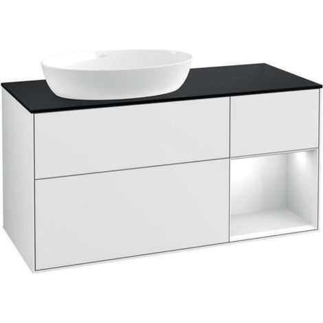 V&B Waschtischunterschrank FINION 1200x603x501mm Regal glos. wh glos. wh (1/4)