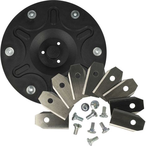 vhbw Zubehör-Set kompatibel mit Segway Navimow i105E, i110n, i108E Rasenmäher - 1x Messerteller, 9x Messerklingen + Schrauben