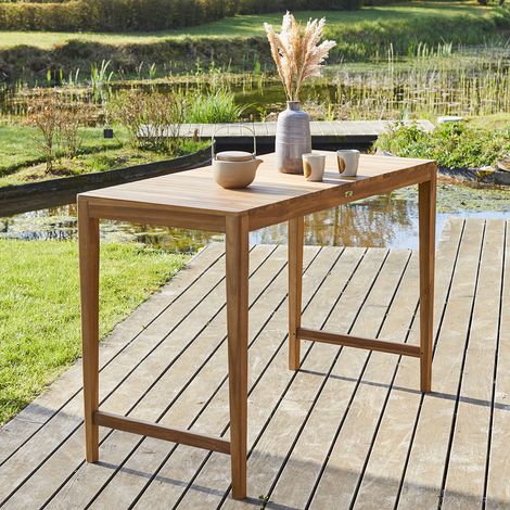 Table de jardin en teck massif haute