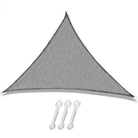Voile d'ombrage triangulaire imperméable et robuste, tissu d'auvent imperméable, auvent de terrasse, voile d'ombrage de protection UV, gris, 33 (1/5)