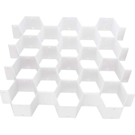 verstellbare Schubladeneinteiler für Küche, Kommode, Schminktisch, Socken, Schreibtisch, Schlafzimmer-White (1/5)