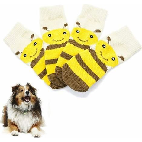 Hundesocken, Hundestiefel, Hundeschuhe, Hundepantoffeln, rutschfeste Hundeschuhe für verletzte Pfoten, wasserdicht, Bienenmotiv, Größe 4XL (1/5)