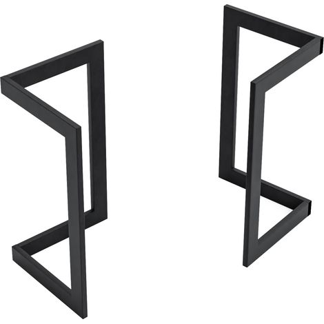 Set de 2 patas de mesa Kaskinen forma de V acero 72x40x39cm - Negro [en.casa]