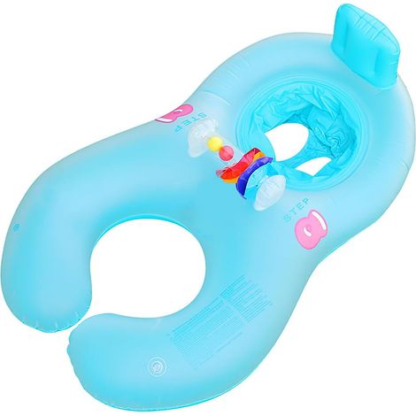 Flotteurs de Piscine Adulte Bateau à flotter Double Bagues Papa et Mama Flotteur de Natation Aide à la Nage Bouée de Natation Gonflable 70x100cm (1/5)