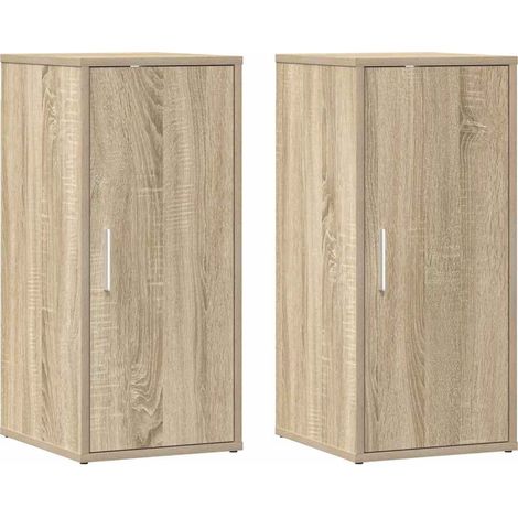 Lot de 2 Armoires à Chaussures, Meubles Étagères de Rangement, Chêne sonoma 32x35x70 cm Aggloméré OIB3345E (1/5)