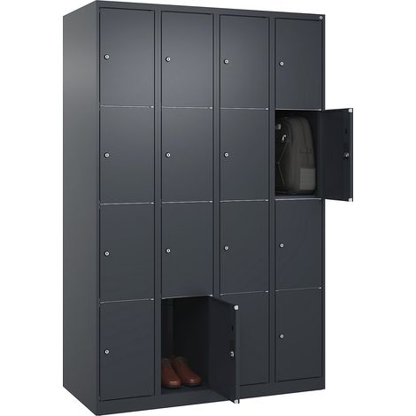 C+P, Vestiaire à 4 casiers Classic PLUS, 4 compartiments, gris (1/5)