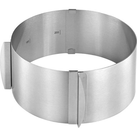 Cercle à pâtisserie extensible en acier inoxydable, hauteur 8 cm (1/5)