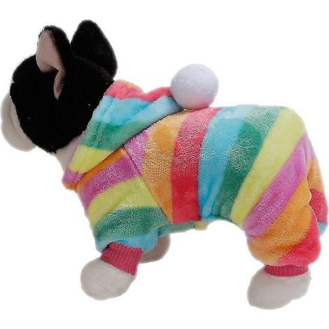 Ropa de una pieza de color para mascotas, material de franela (1/5)