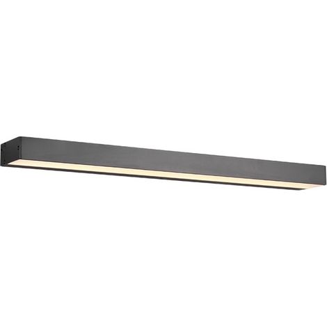 Aplique de pared interior Trio Rocco 8W 3000K Luz cálida. 60×4 cm. LED integrado Baño. Estilo moderno. Aluminio. Color negro (1/5)