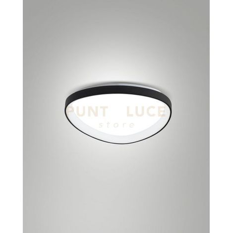 QUIRK PLAFONIERA LED NERA D.42CM  A LED CCT 2700K - 3200K - 4000K-  38W - 4400 lm DIMMERABILE