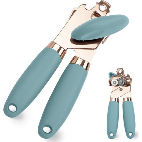 Sicherer Dosenöffner zum Schneiden, manueller Dosenöffner mit glatter Kante: Manueller Dosenöffner mit Seitenschnitt, ergonomische, glatte Kante, Dosenöffner aus lebensmittelechtem Edelstahl (1/5)
