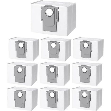 10 Sacs Poussière Compatibles Pour Robot Aspirateur Xiaomi Roborock S8+ S7 Maxv Ultra Q7 Series Q5 Plus Rechange Jetable (1/3)