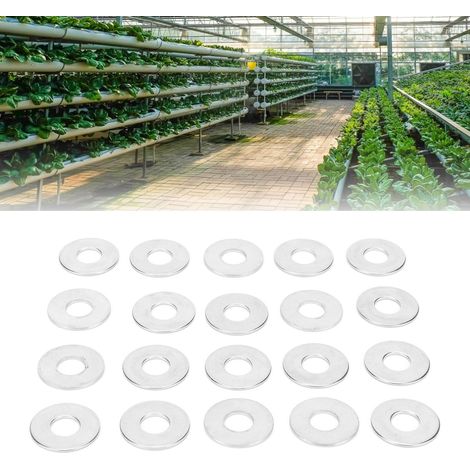 Lot de 20 rondelles M6 en acier inoxydable 304 pour accessoires de serre (1/5)