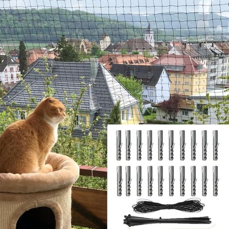 Filet Chat Balcon 4X3 M Filet de Protection Chat Protection Fenetre Chat sans Percer pour Balcons Fenêtres Clotures (1/5)