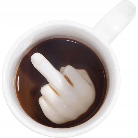Witzige Tasse mit versteckter Botschaft, humorvolles Geschenk „Up Yours Prank“ 300 ml (1/5)