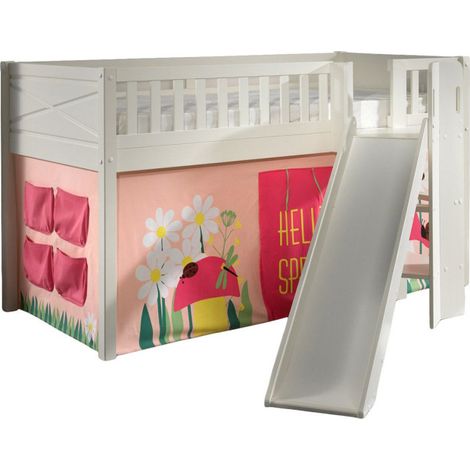 Lit Enfant Toboggan & Tente "Scott Spring" 90x200cm Blanc (1/5)
