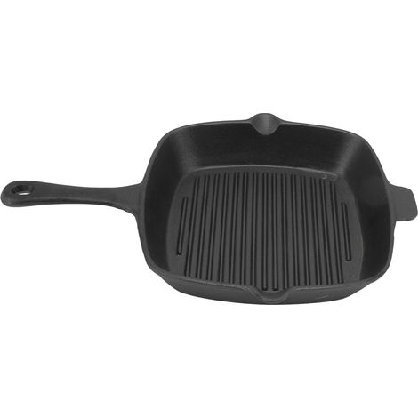 Große Grillpfanne aus Gusseisen für Fleisch, Fisch, Steaks und Gemüse. (1/5)