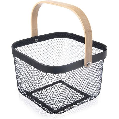Panier de rangement en metal noir radka 27x245x175 cm (1/5)