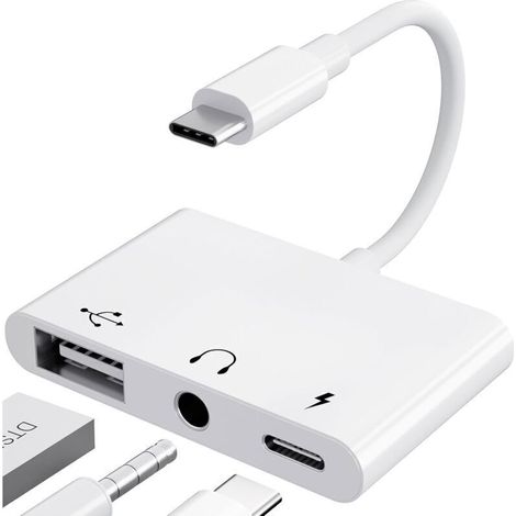 Adaptateur USB C vers jack 3,5 mm – Charge rapide PD 60W – Audio haute-fidélité avec puce DAC – Compatible avec périphériques USB OTG (1/5)