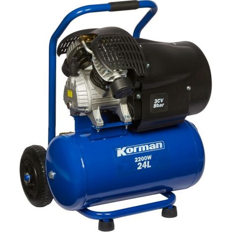 Compresseur Professionnel Bi-Cylindre en V 3CV 2200W 24L KORMAN (1/5)