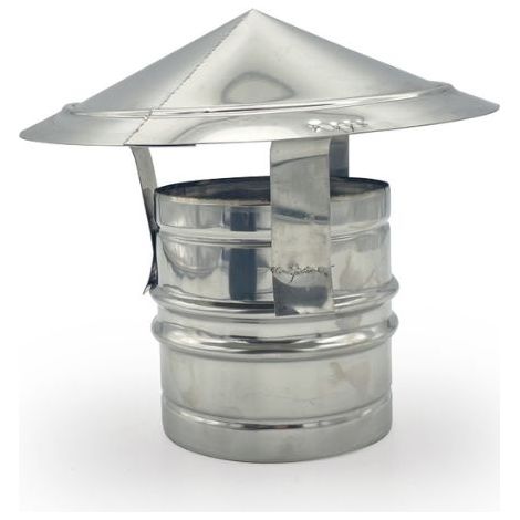 Comignolo a cappello antipioggia monoparete per canna fumaria  130 mm (1/2)