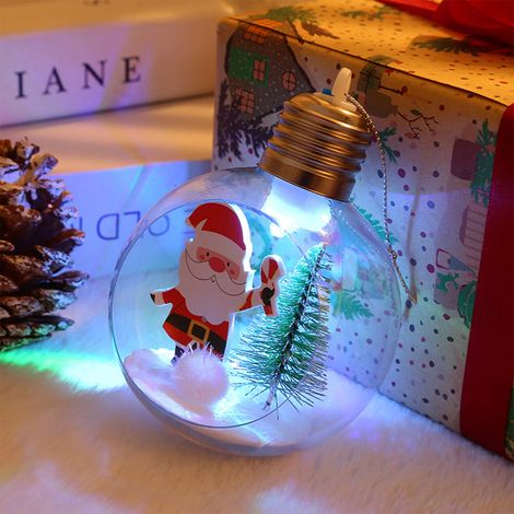 Boules De Noël Led - 8 Cm - Transparentes - Pour Arbre De Noël - 2 Pièces (1/5)