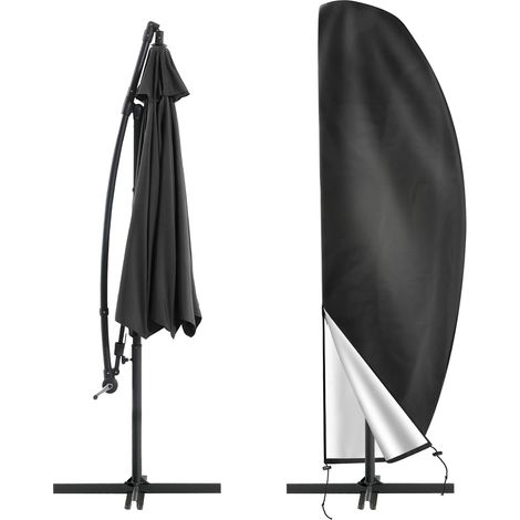 Cantilever Umbrella Cover for Ø 2-4m Parasol, 210D Oxford Protective Umbrella Cover with Storage Bag, Waterproof Anti-UV Umbrella Covers for Garden, Beach, Balcony, 26540/70/50cm - Black (1/5)