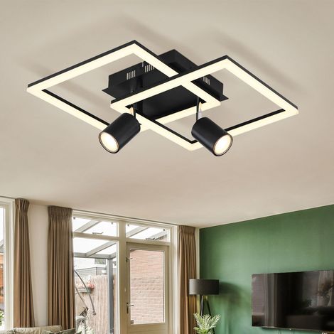 Deckenleuchte Wohnzimmerleuchte LED Deckenstrahler beweglich Metall Schwarz-Matt