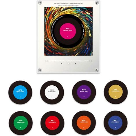 Aimants pour réfrigérateur en forme de platine vinyle, ensemble de 10 aimants rétro avec platine vinyle. (1/5)
