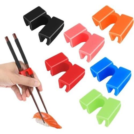 Bacchette da allenamento riutilizzabili – Set di 6 bacchette ergonomiche per principianti, adulti e bambini – Materiale plastico senza BPA (1/5)