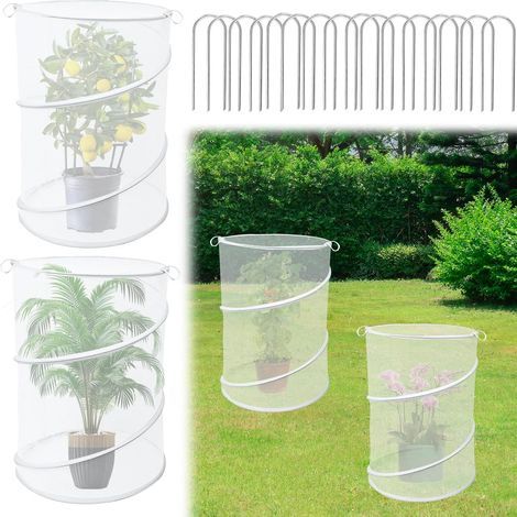 Lot de 4 cloches de jardin pop up pour plantes, 50,8 x 33 cm (H x P) Cloches de protection pour plantes d'extérieur Cloche blanche pour plantes Cloche de protection contre les animaux avec 16 (1/5)