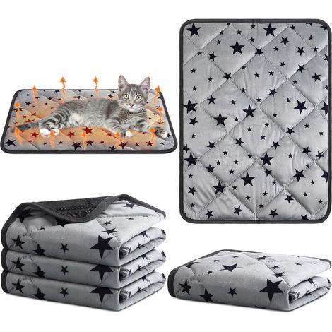 4xChat avec Motif Étoile Coussin Doux pour Chien Tapis Antidérapant et Lavable pour Animal de Compagnie (Rectangle, 45 x 60 cm) (1/5)