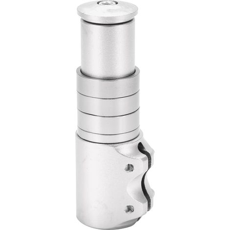 Rallonge de tube de direction de fourche avant de vélo, potence de vélo en alliage d'aluminium, adaptateur de guidon argenté (1/5)