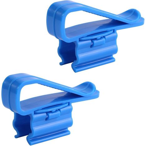 Set di 2 clip di montaggio per acquario, staffa multifunzionale regolabile per tubo da vasca da bagno da 0,3 a 0,6 pollici, accessori per pompa ad aria, colore blu. (1/5)
