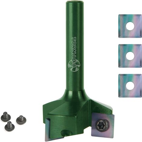 BOSS LEVELBOX - Kit de surfaçage avec fraise BOSS TORNADO® SNIPER et lames et vis de rechange queue 12mm D=60 S=12 BOSS BEAVER - Fraiser