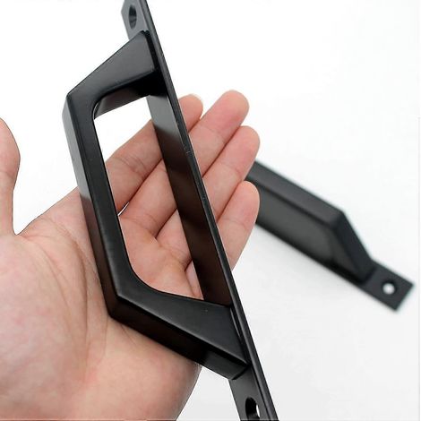Poignée de porte coulissante en bois, poignée de porte de grange en acier au carbone, 19,6 cm (1/4)